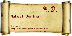 Maksai Dorina névjegykártya